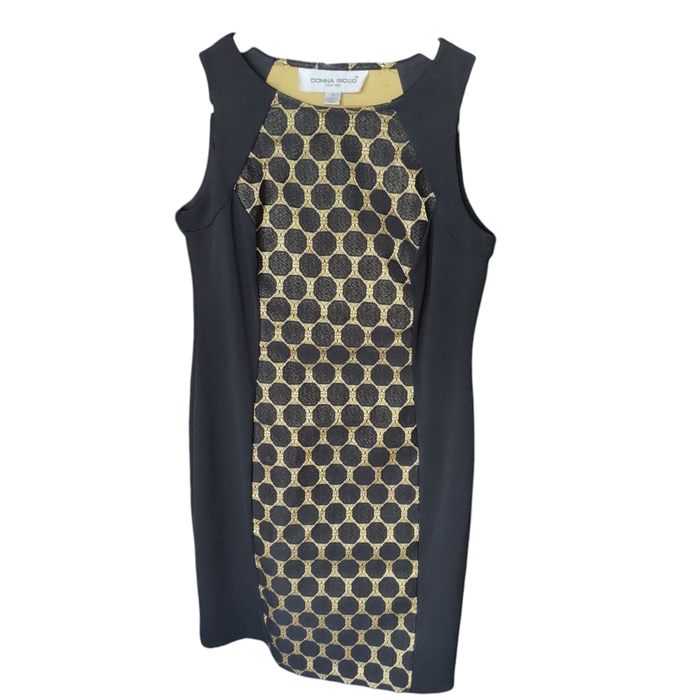 Donna Ricco Black and Gold Dress
